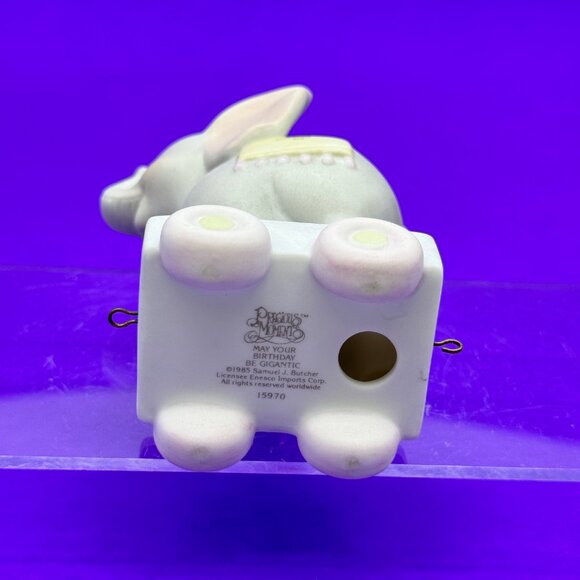 Precious Moments Birthday Train Age 4 "May Your Birthday Be Gigantic" Elephant - Picture 5 of 5